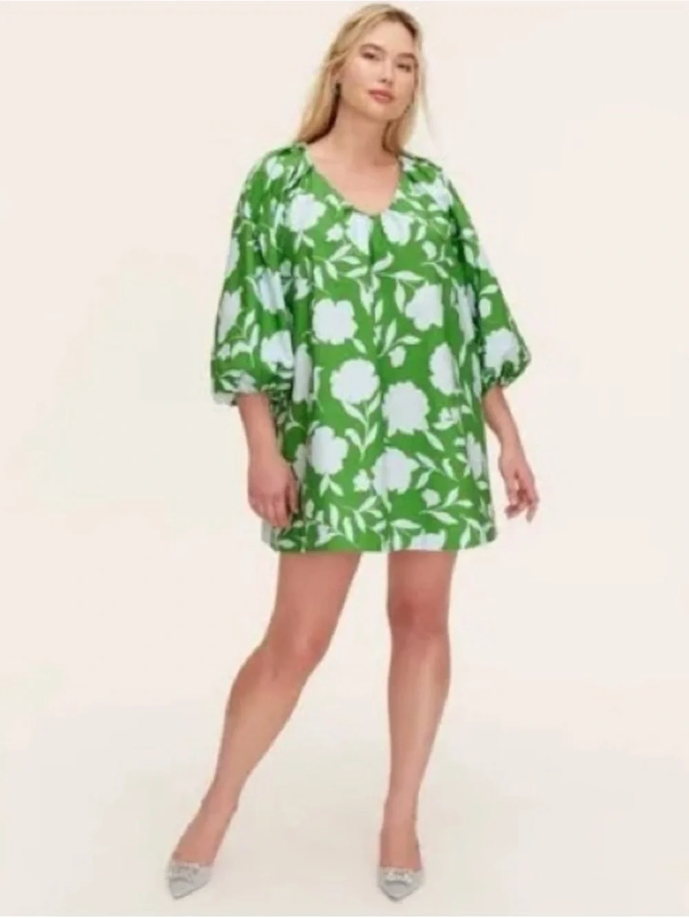 Kate Spade X Green and White Floral Tunic Dress